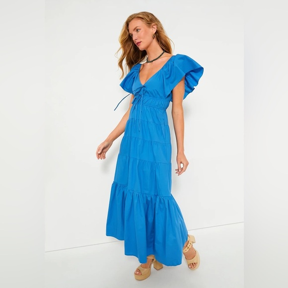 MOON RIVER

Blue‎ V-Neck Maxi Dress
 V-Neck Ruffled Sleeveless Sundress - Picture 1 of 8
